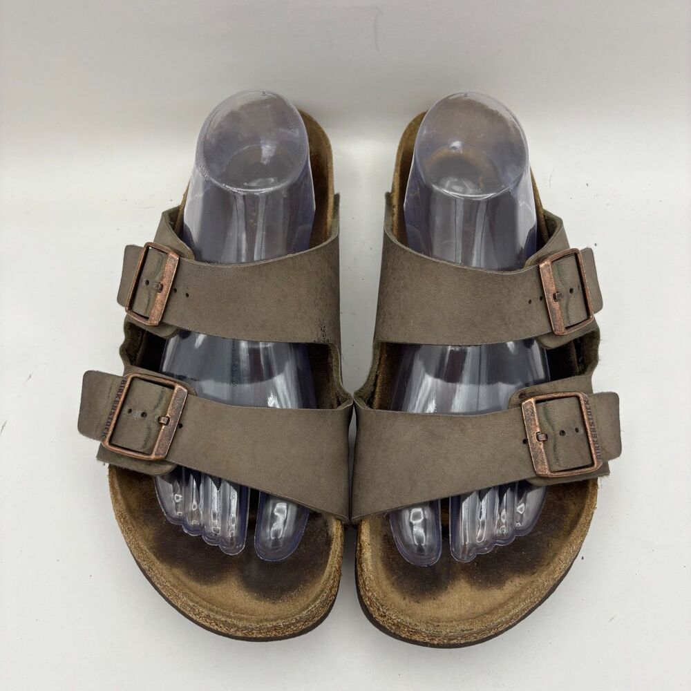 Birkenstock Milano Taupe Oiled Leather Sandals Backstrap Unisex EU 42 - Picture 4 of 7